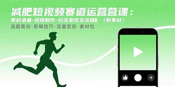 图片[1]- / , :（15788期）减肥短视频赛道运营课：素材准备-视频制作-引流变现全流程 (附素材)- / , :云网创-创业知识付费平台