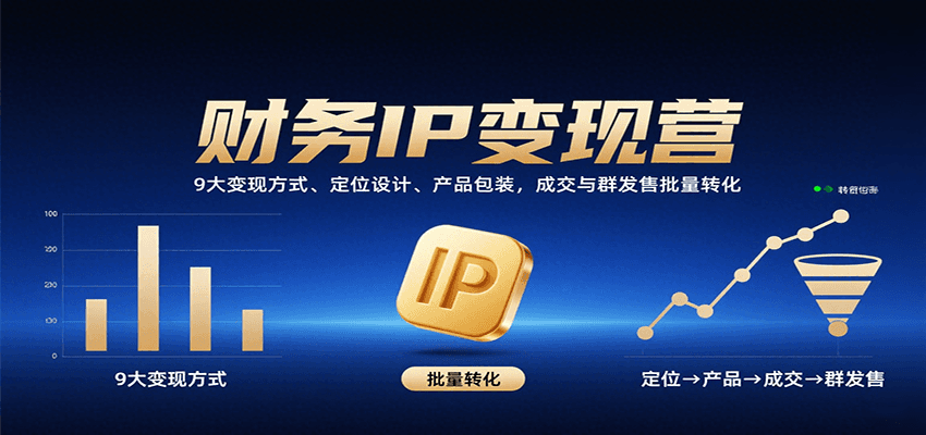 财务IP变现营:9大变现方式、定位设计、产品包装,成交与群发售批量转化- / , :云网创-创业知识付费平台