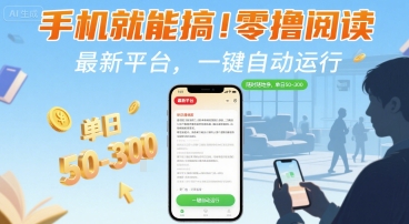 手机就能搞!零撸阅读挂G,最新平台,一键自动运行,随时随地挣,单日50-3张+【揭秘】- / , :云网创-创业知识付费平台