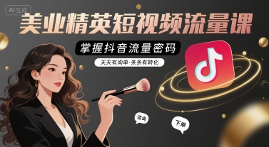 美业精英短视频流量课,掌握抖音流量密码,天天有询单,条条有转化- / , :云网创-创业知识付费平台