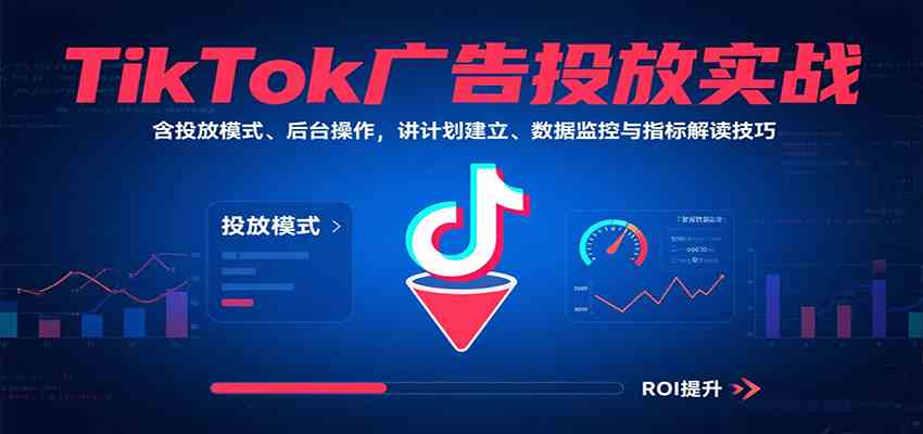 TikTok广告投放实战，含投放模式、后台操作，讲计划建立、数据监控与指标解读技巧- / , :云网创-创业知识付费平台